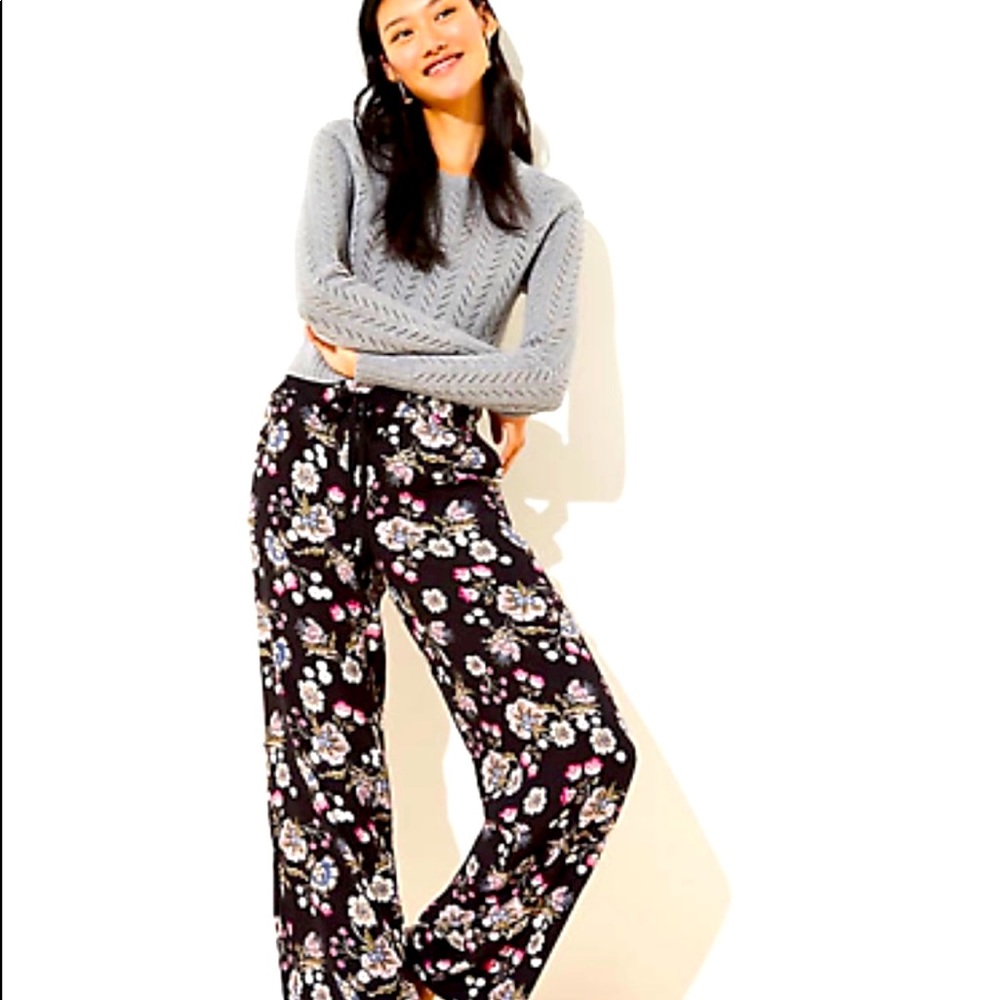 Loft floral drawstring pants
